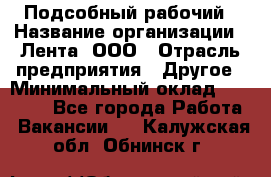 Подсобный рабочий › Название организации ­ Лента, ООО › Отрасль предприятия ­ Другое › Минимальный оклад ­ 22 500 - Все города Работа » Вакансии   . Калужская обл.,Обнинск г.